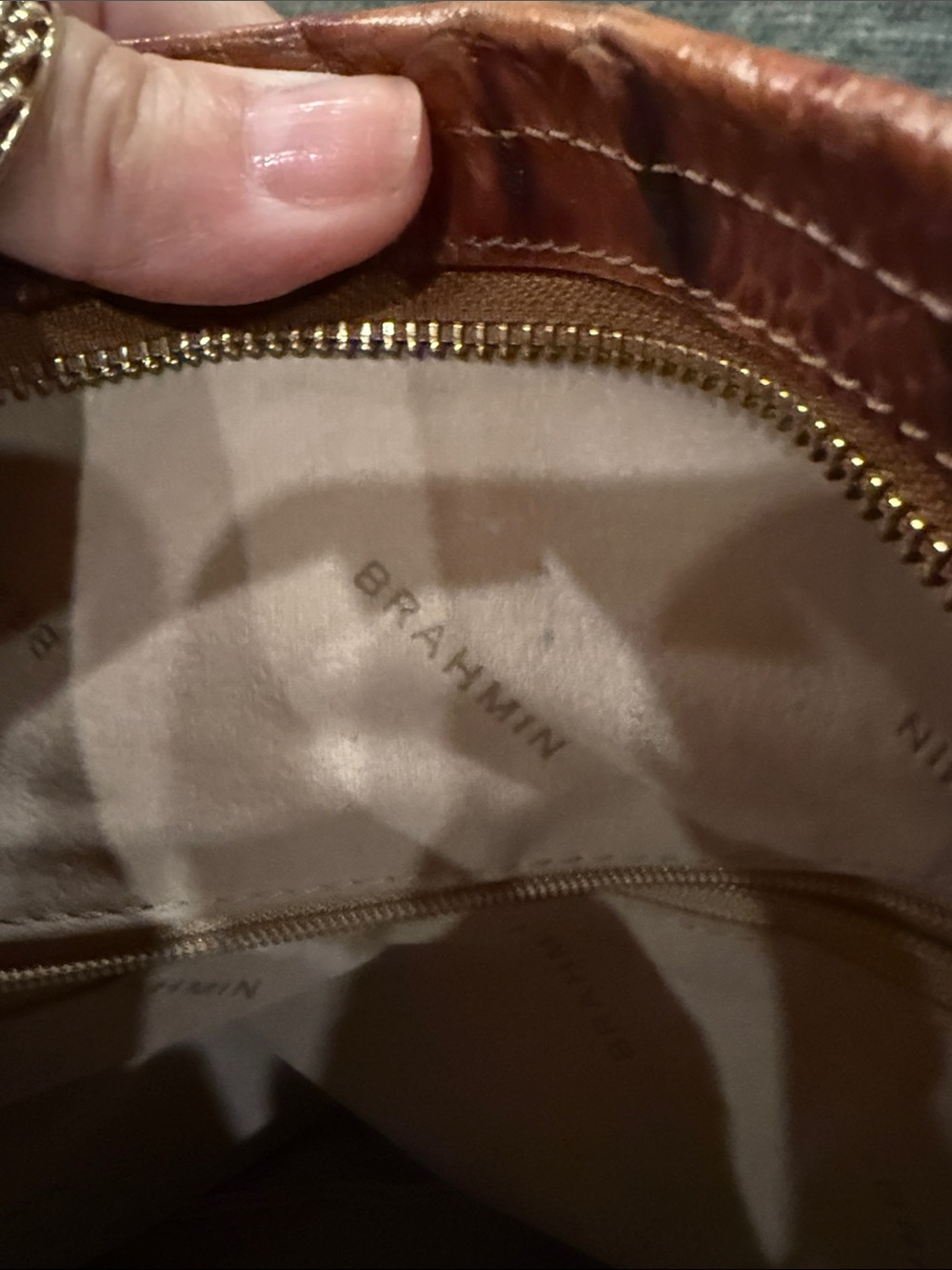 Brahmin Brown Croc-Embossed Leather Crossbody with Tassel - Picture 7 of 11